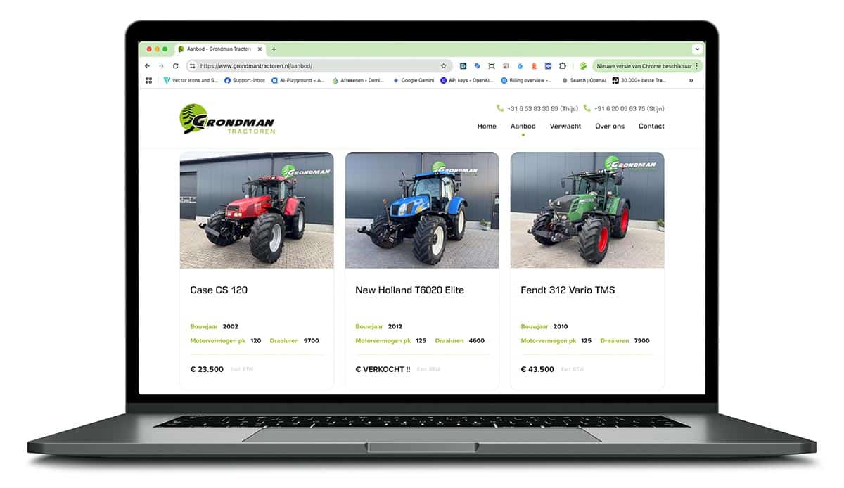 Nieuwe WordPress website voor Grondman Tractoren